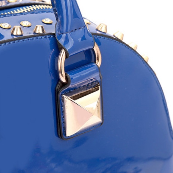 Dasein Patent Leather Rhinestone Fashion Handbag - Picture 5 of 6